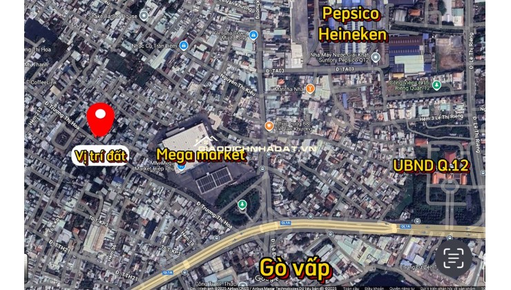 Gía tốt! Bán nhà mặt tiền Trương Thị Hoa Tân Thới HIệp Quận 12 534m2 giá chỉ 70tr/m2